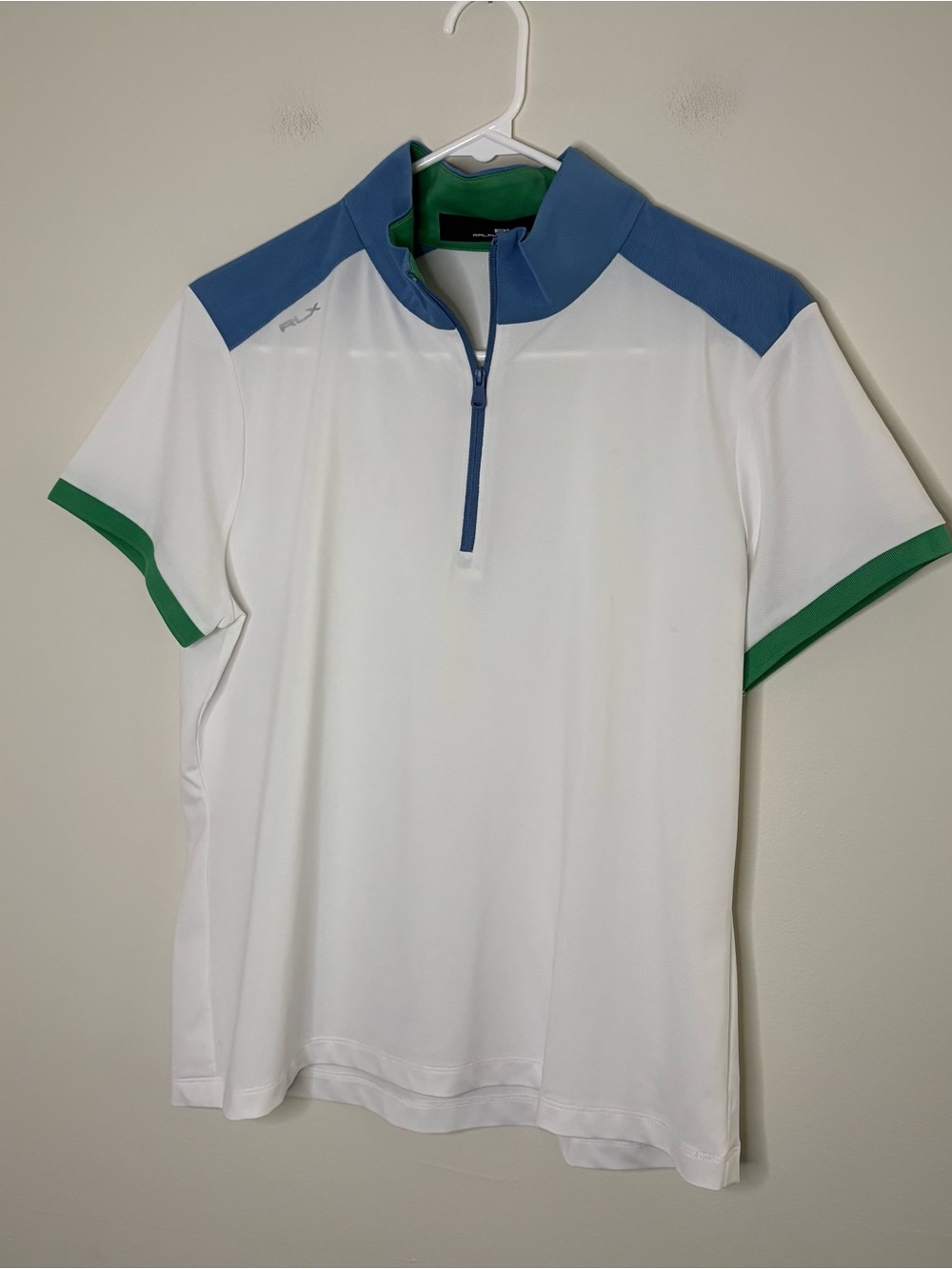 Ralph Lauren RLX Women’s Short Sleeve Top Shirt Size Large White Golf Preppy